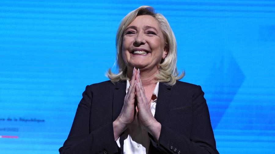 10.mar.2022 - Marine Le Pen, candidata presidencial do partido de extrema-direita francês  - Thomas Samson/AFP