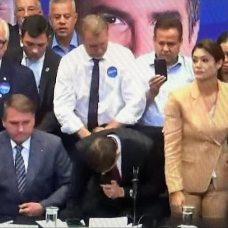 Convenção do PP, no qual o partido confirmou apoio à reeleição de Bolsonaro e aprovou coligação com PL - Reprodução 