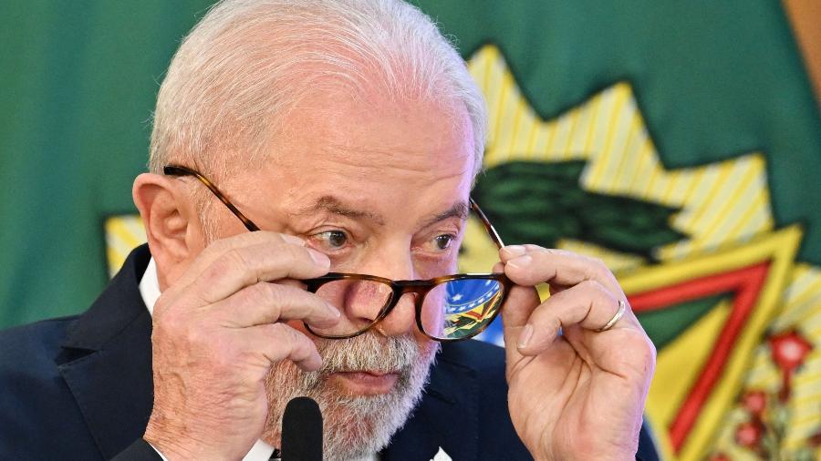 10.04.23 - O presidente Lula (PT) em reunião com ministros no Palácio do Planalto - EVARISTO SA / AFP