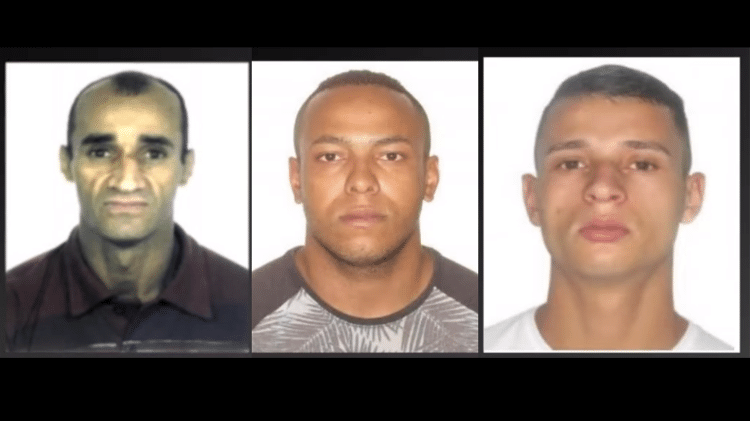 Suspeitos foram identificados pela Polícia Civil como (da esquerda para a direita): Erivaldo Aparecido de Lima, Diogo Damasceno dos Santos e Douglas Henrique de Jesus