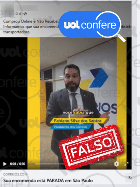 28.out.2024 - Post tenta aplicar golpe usando suposta taxa dos Correios