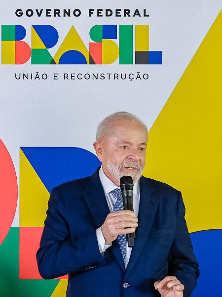 O presidente Lula (PT) fala em reunião ministerial na Granja do Torto