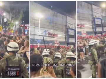 Vídeo mostra PM agredindo foliões no BaianaSystem: 'Iam batendo'