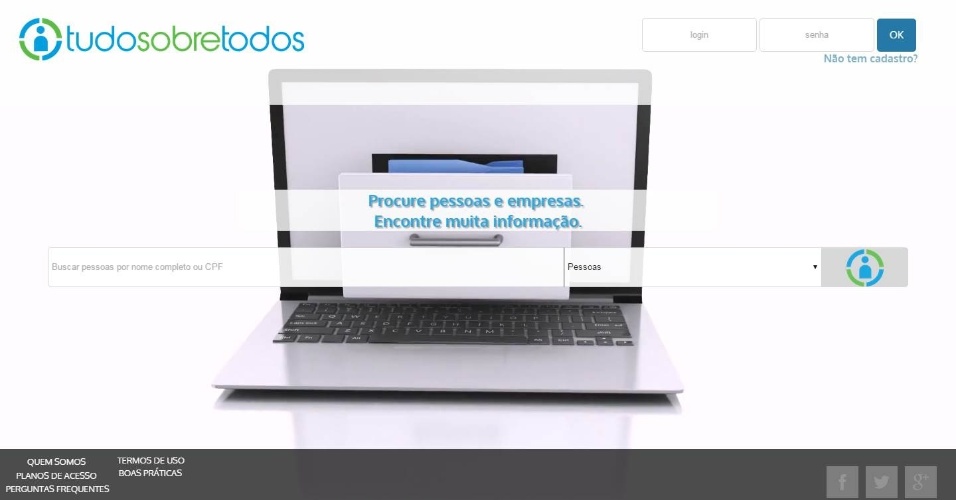 Site tudo sobre todos afirma que s divulga informa es p blicas
