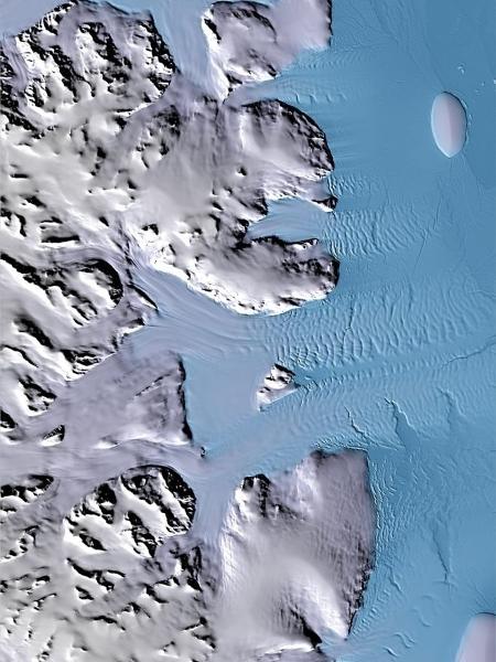 Glaciares às margens do Mar de Weddell na península da Antártida - DLR