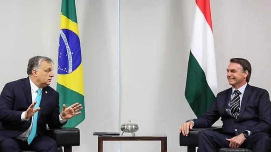 O primeiro-ministro da Hungria, Viktor Orbán, e o presidente brasileiro, Jair Bolsonaro - Marcos Corrêa/PR