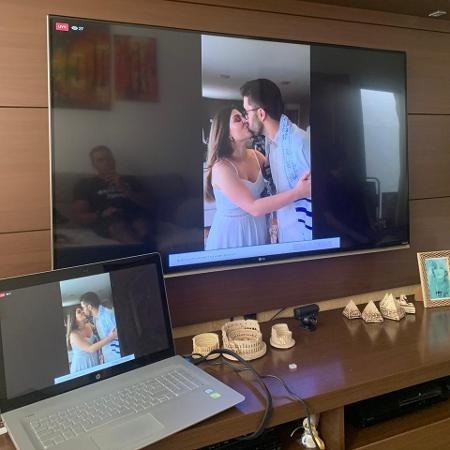 Casamento de Letícia Gandara Lima e Davi Almeida Sampaio Lima é transmitido para os amigos via live - Arquivo pessoal