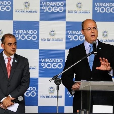 Ex-secretário Edmar Santos (à esquerda) e o governador Wilson Witzel, ambos investigados por supostos desvio na saúde - Carlos Magno/ Divulgação/ Governo do Rio