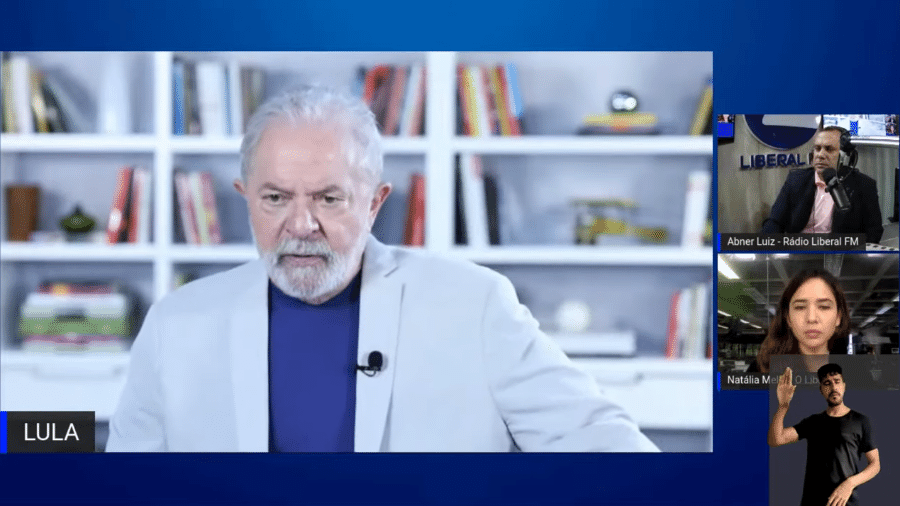 28.jan.22 - Ex-presidente Lula concede entrevista para Rádio Liberal e comenta sobre possível aliança com o ex-governador Geraldo Alckmin - Reprodução