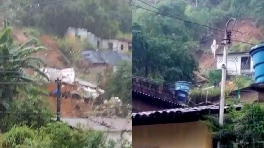 Deslizamento no bairro de Águas Compridas, em Olinda, foi registrado pouco antes das 8h; jovem de 19 anos morreu  - Reprodução de vídeo
