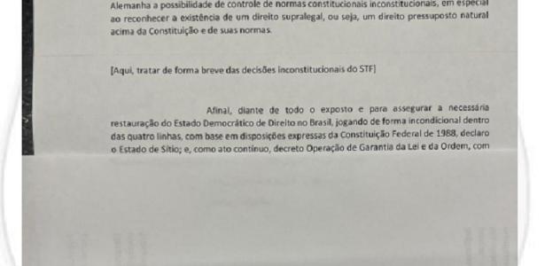 Documento encontrado no celular de Mauro Cid