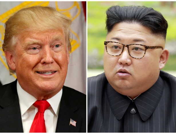 O presidente dos EUA, Donald Trump (esq.), e o ditador da Coreia do Norte, Kim Jong-un - Reuters e KCNA