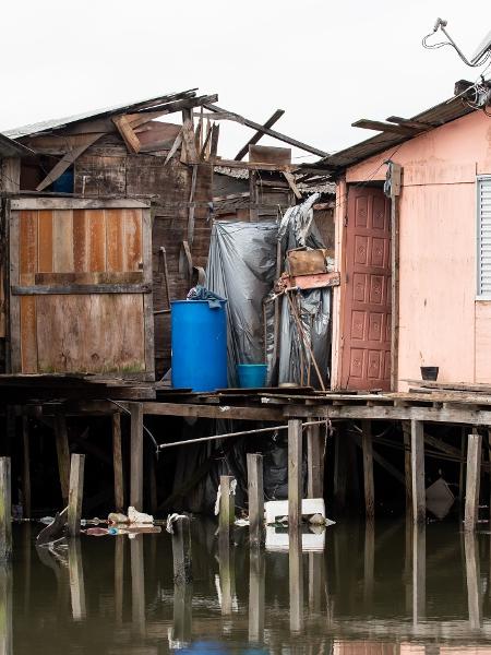 A maior favela de palafitas de Santos é o Dique da Vila Gilda, na zona noroeste, com ao menos 6 mil famílias - Flavio Moraes/UOL