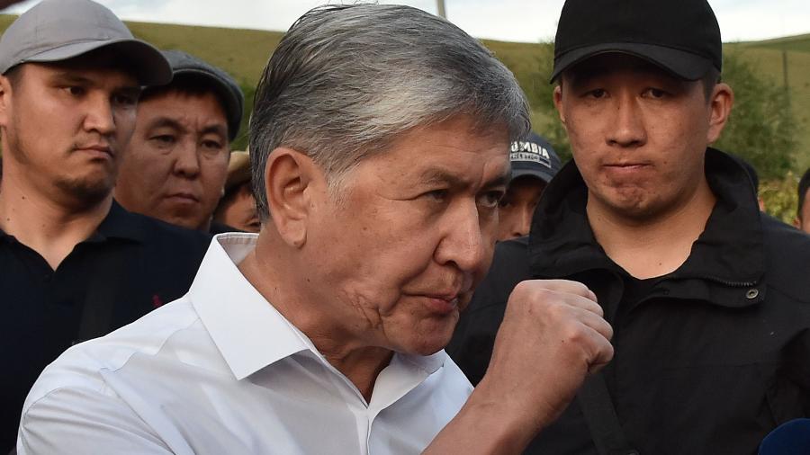 27.jun.2019 - O ex-presidente do Quirguistão Almazbek Atambayev - Vyacheslav Oseledko/AFP