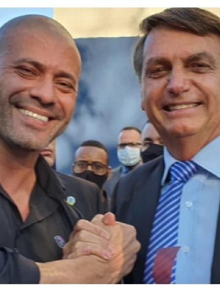 Jair Bolsonaro e Daniel Silveira - Reprodução/Twitter