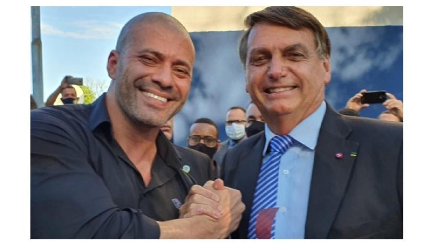 Daniel Silveira e Jair Bolsonaro: caso de deputado é pretexto para mais uma ameaça golpista - Reprodução/Twitter