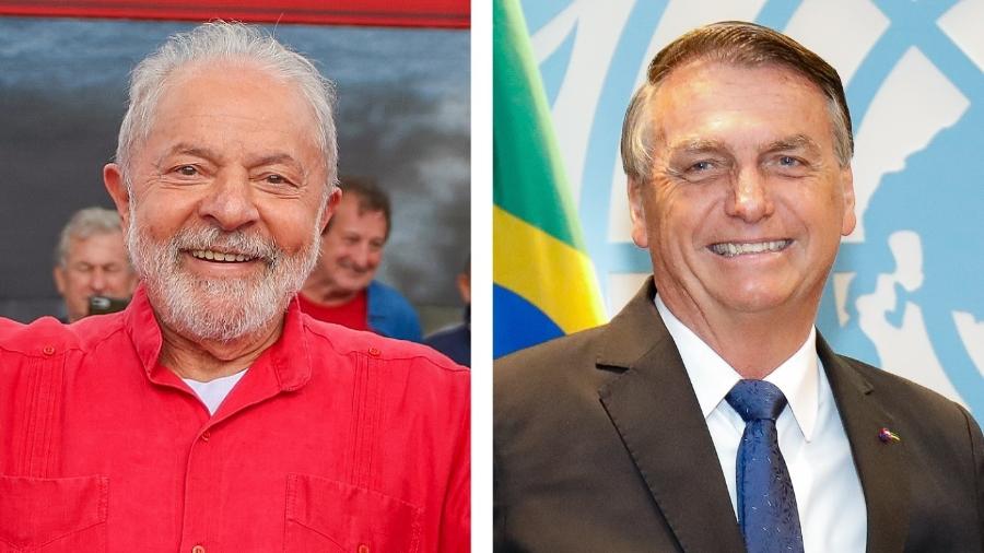 Os presidenciáveis Luiz Inácio Lula da Silva (PT) e Jair Bolsonaro (PL) - Ricardo Stuckert e Divulgação/Palácio do Planalto