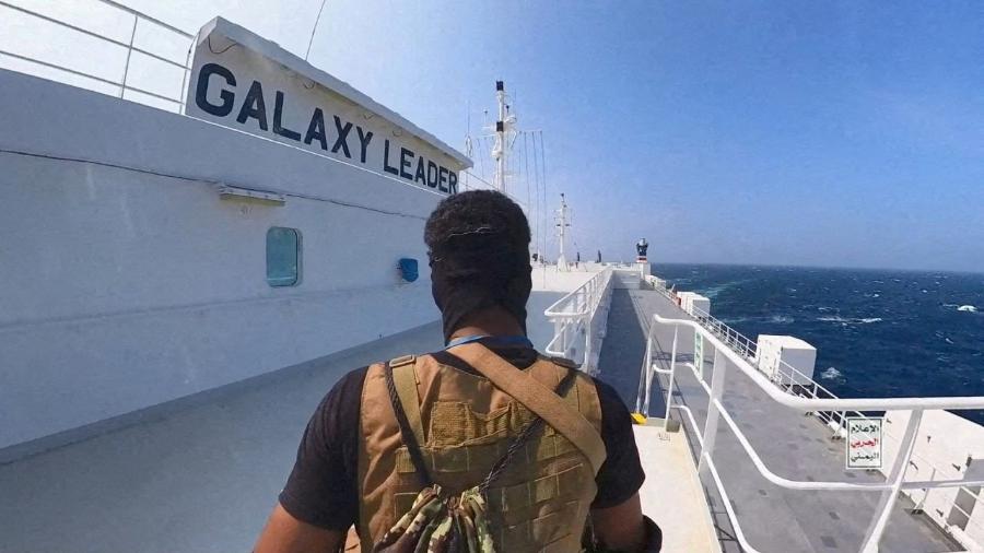 Houthi no cargueiro Galaxy Leader, no Mar Vermelho