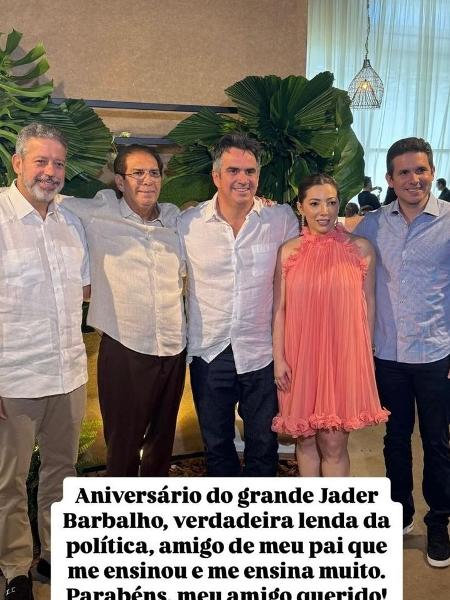 Ciro Nogueira, Arthur Lira e Hugo Motta no aniversário de 80 anos do ex-senador Jader Barbalho 