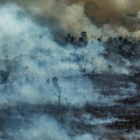 23.ago.2019 - Incêndio na Área de Proteção Ambiental Jamanxim, no município de Novo Progresso (PA) - Victor Moriyama / Greenpeace