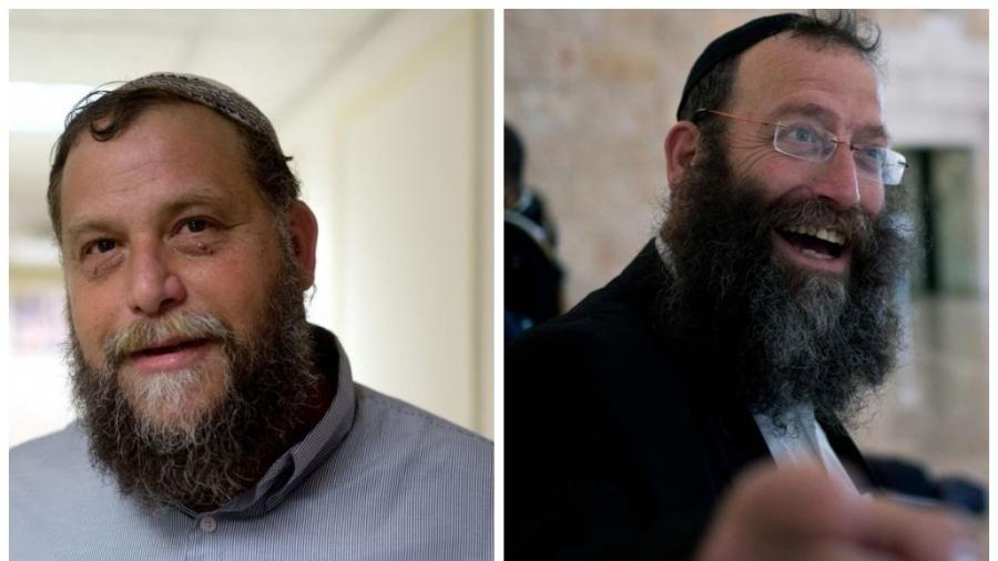Benzi Gopstein (esq) e Baruch Marzel (dir) foram acusados de racismo e vetados de disputar as eleições em Israel - Montagem de fotos de Menahem Kahana/AFP