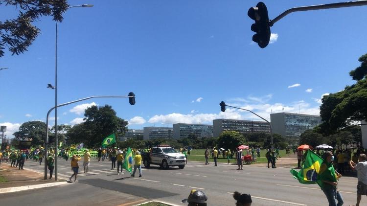 Manifestantes da "Marcha da Família Cristã" andaram pela Esplanada dos Ministérios na manhã deste domingo (11) - PMDF/Divulgação - PMDF/Divulgação