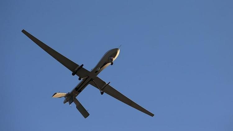 A drone armed with a Hellfire missile during its 2016 mission in the Middle East - Getty Images - Getty Images