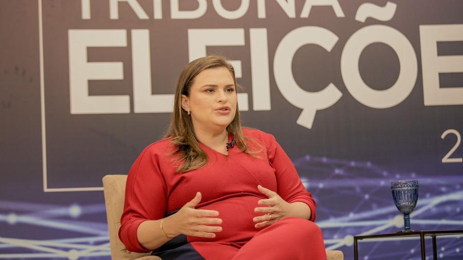 17.out.2022 - A candidata ao governo de Pernambuco Marília Arraes (Solidariedade) concede entrevista à TV Tribuna. - Tiago Calazans