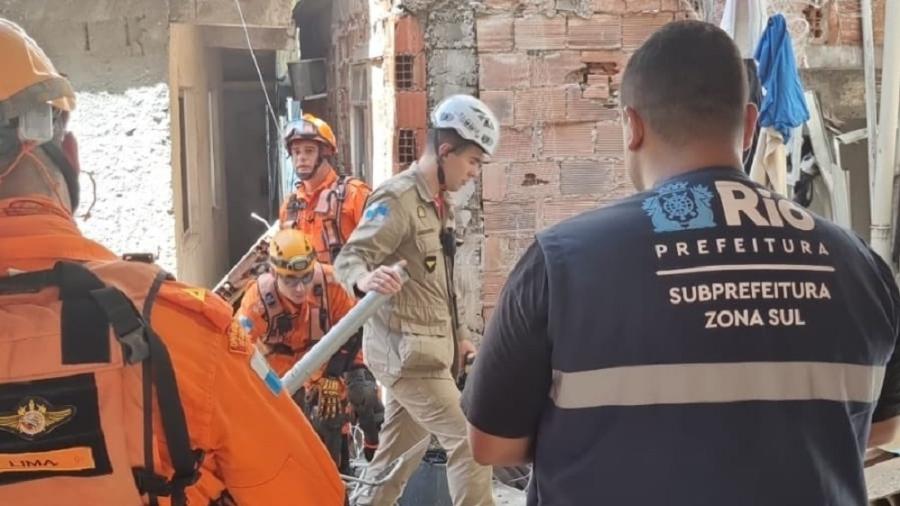 Prédio desabou durante a manhã de hoje na Rocinha, no Rio de Janeiro - Reprodução/Twitter