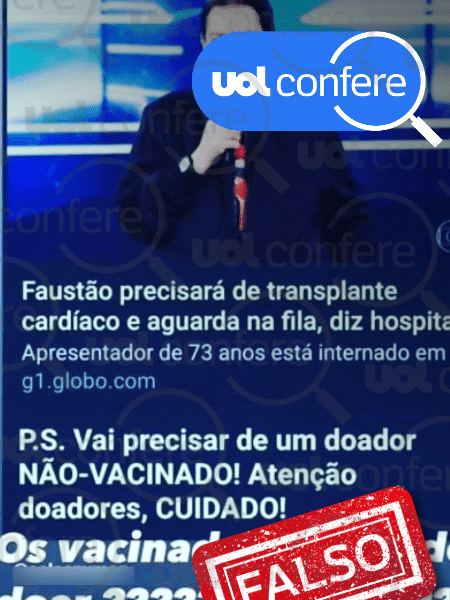 1.set.2023 - Ministério da Saúde e Associação Nacional de Transplantes negaram a afirmação