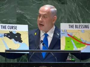 Netanyahu discursa apelando ao 'Israel Bíblico', guerreiro e messiânico