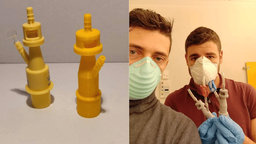 Peça hospitalar criada em impressora 3D é usada em equipamentos de UTI na Itália - Rperodução/ Facebook/ Massimo Temporelli