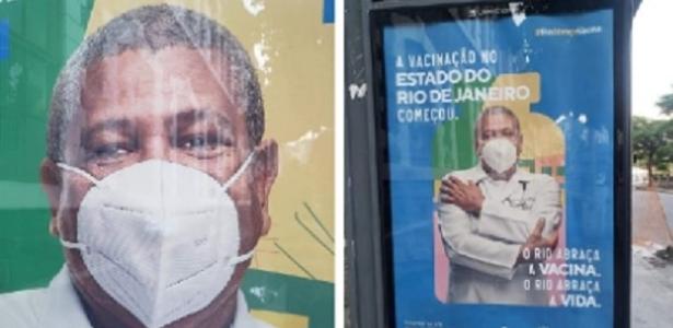 RJ: Banner mostra máscara de cabeça para baixo em campanha de R$ 13 milhões