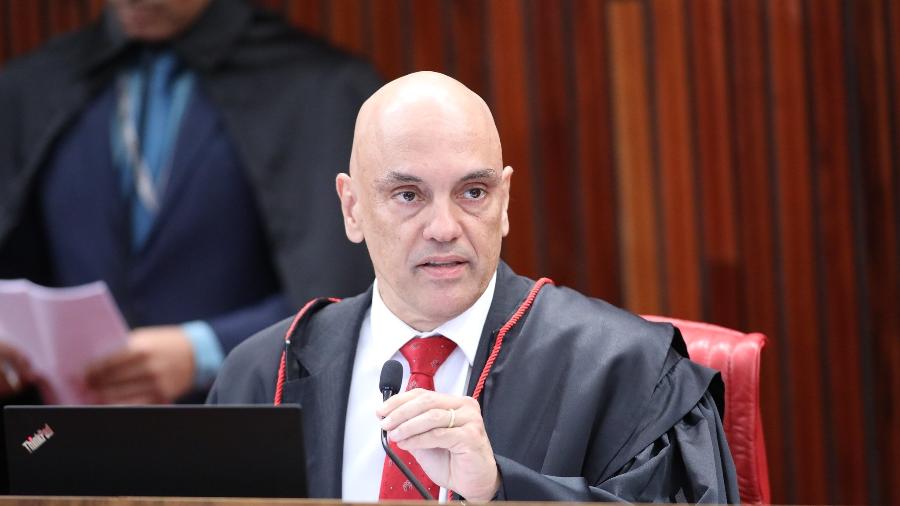 13.set.2022 - O ministro Alexandre de Moraes, presidente do TSE, durante sessão plenária do tribunal - Antonio Augusto / TSE