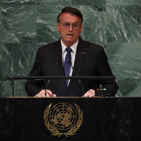 Jair Bolsonaro discursa durante abertura da Assembleia-Geral das Nações Unidas, em Nova York - Brendan Mcdermid/Reuters