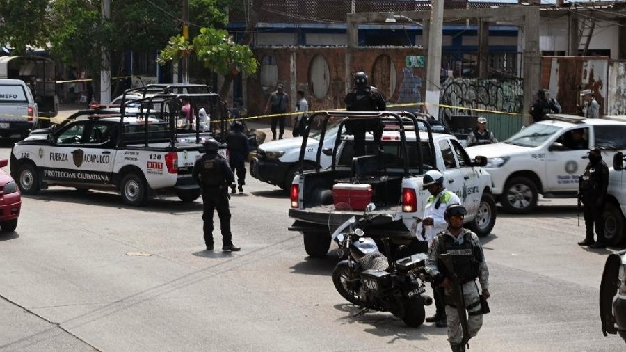 Soldados da Guarda Nacional e do Exército mexicano em cena de crime [Imagem de arquivo]