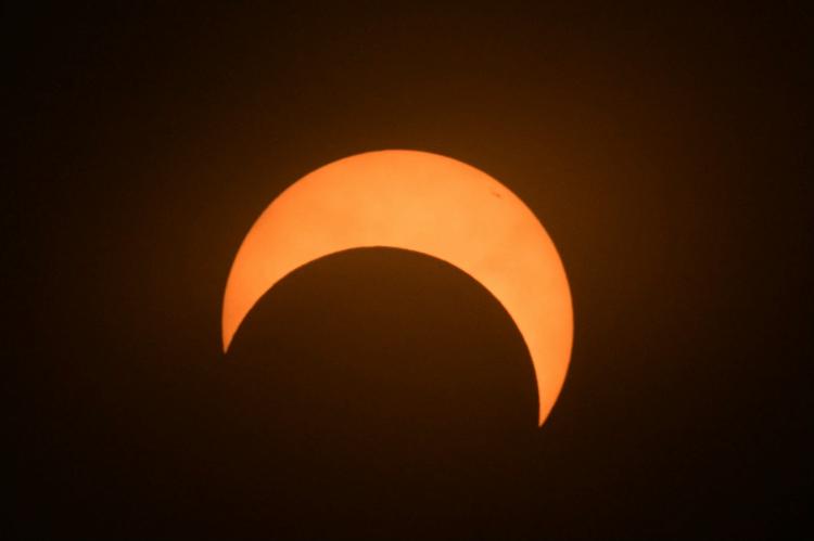 Vista do eclipse em Puerto San Julian, na Argentina