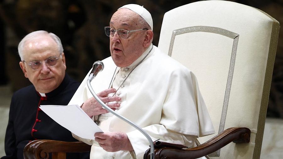 Papa Francisco durante audiência no Vaticano Papa Francisco durante audiência no Vaticano