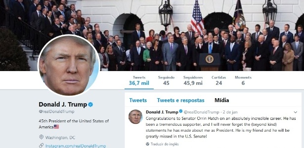 Reprodução Twitter @realdonaldtrump