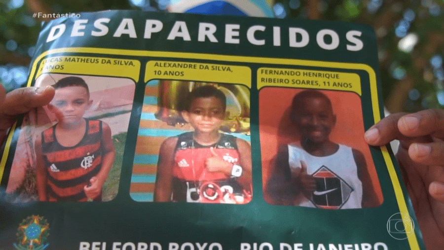 Lucas, Alexandre e Fernando desapareceram em 27/12; segundo delegado, traficantes podem estar envolvidos - Reprodução/TV Globo