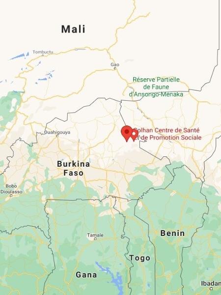 Solhan, na província de Yagha, em Burkina Faso - Reprodução/Google Maps