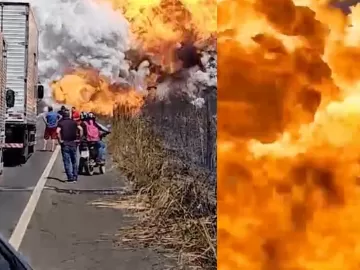 Vídeo: Equipe de TV fica ferida em explosão de caminhão de gás no PA