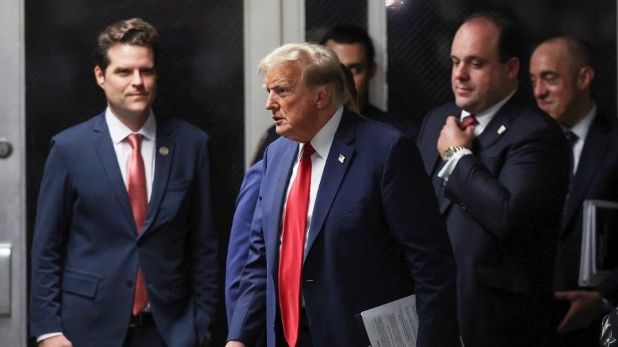 Donald Trump e o deputado pela Flórida Matt Gaetz