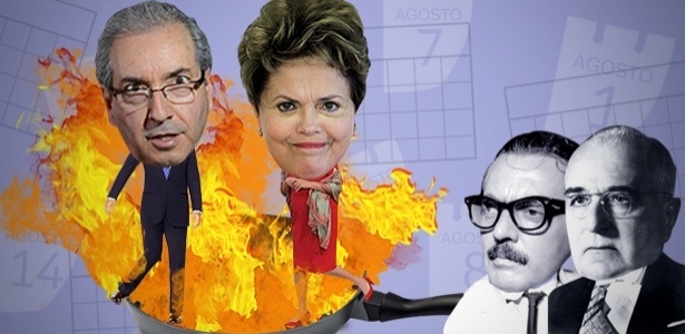 Cunha e Dilma sentem o desgosto que Jânio Quadros e Getúlio Vargas provaram - Arte/UOL