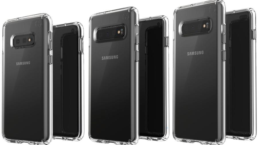 Imagens detalham o número de câmeras de cada um dos três modelos do Galaxy S10 - Evan Blass/Twitter/Reprodução