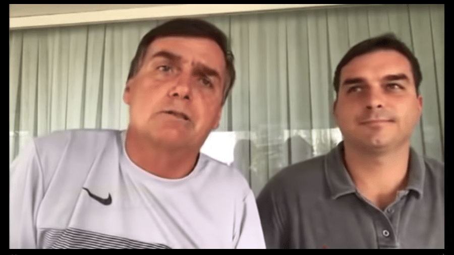 Jair Bolsonaro e Flávio Bolsonaro - Reprodução de vídeo