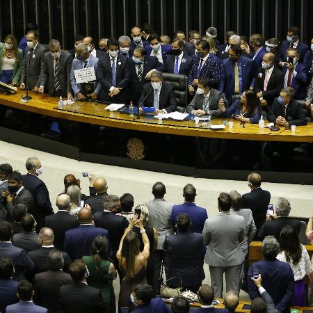01 fev. 2021 - O presidente eleito da Câmara dos Deputados, Arthur Lira (PP-AL), assume a Mesa Diretora após a eleição da presidência da Casa - DIDA SAMPAIO/ESTADÃO CONTEÚDO