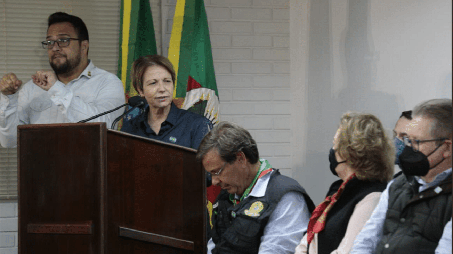 A ministra da Agricultura, Tereza Cristina, discursa na Expointer no RS - Reprodução/Twitter