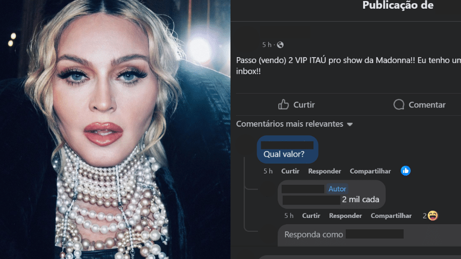Pessoas estão anunciando falsos ingressos 'VIP' para o show da Madonna no Rio