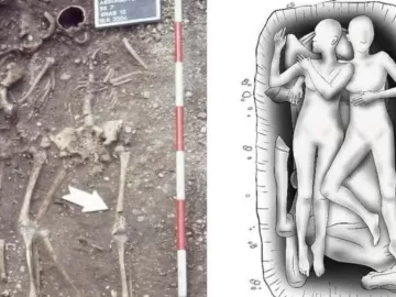 Cientistas resolvem mistério de sepultura com esqueletos abraçados e cavalo